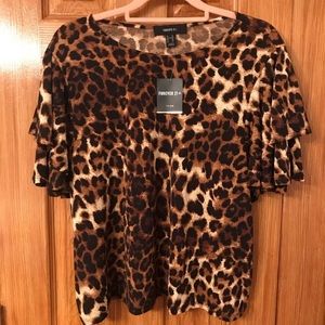 Forever 21 Plus Cheetah Print Top